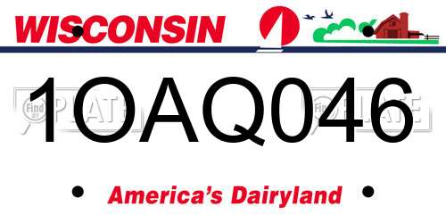 1OAQ046 Wisconsin License Plate