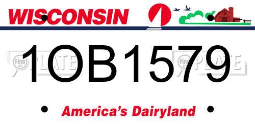 1OB1579 Wisconsin License Plate