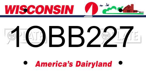 1OBB227 Wisconsin License Plate
