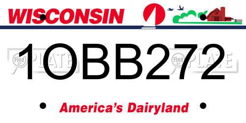1OBB272 Wisconsin License Plate