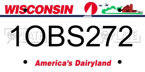1OBS272 Wisconsin License Plate