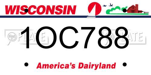 1OC788 Wisconsin License Plate