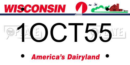 1OCT55 Wisconsin License Plate
