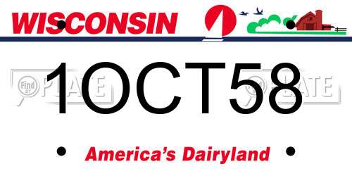 1OCT58 Wisconsin License Plate
