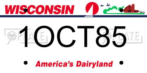 1OCT85 Wisconsin License Plate