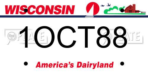 1OCT88 Wisconsin License Plate