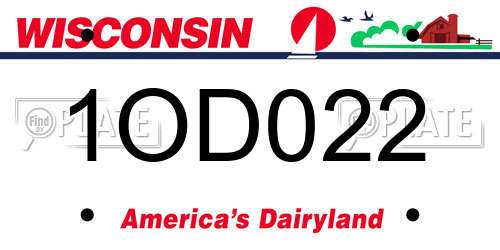 1OD022 Wisconsin License Plate