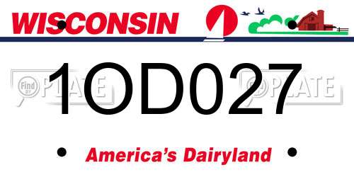 1OD027 Wisconsin License Plate