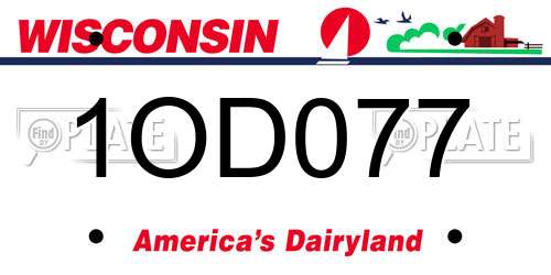 1OD077 Wisconsin License Plate