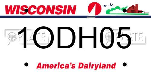 1ODH05 Wisconsin License Plate