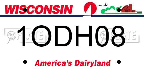 1ODH08 Wisconsin License Plate