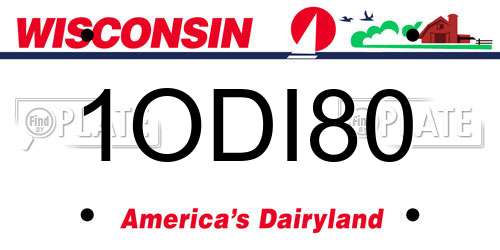1ODI80 Wisconsin License Plate