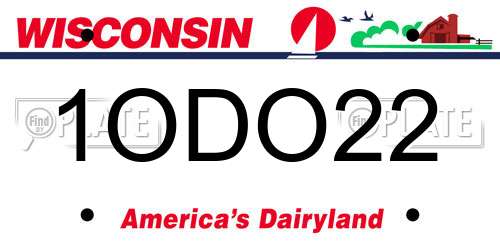 1ODO22 Wisconsin License Plate