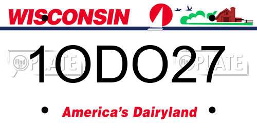 1ODO27 Wisconsin License Plate