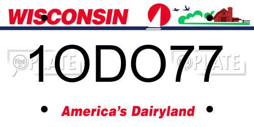 1ODO77 Wisconsin License Plate