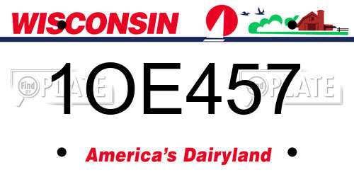 1OE457 Wisconsin License Plate