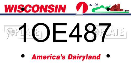 1OE487 Wisconsin License Plate