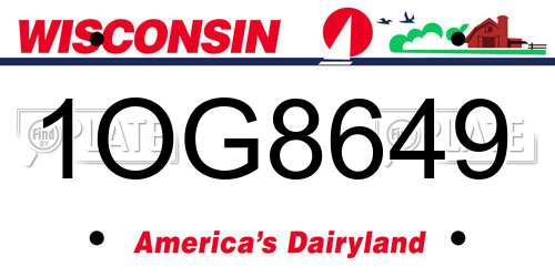 1OG8649 Wisconsin License Plate