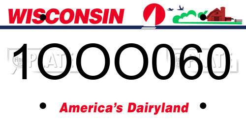 1OOO060 Wisconsin License Plate