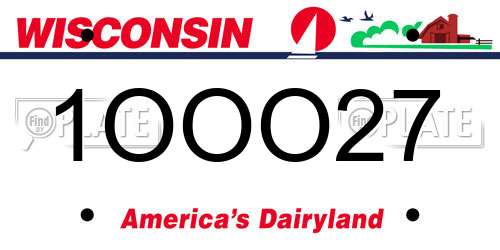 1OOO27 Wisconsin License Plate