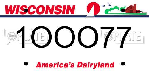 1OOO77 Wisconsin License Plate