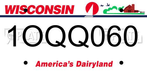 1OQQ060 Wisconsin License Plate