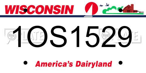 1OS1529 Wisconsin License Plate