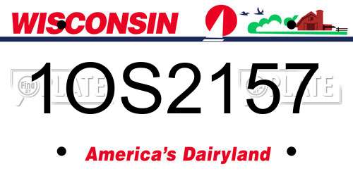 1OS2157 Wisconsin License Plate
