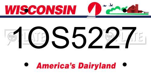 1OS5227 Wisconsin License Plate