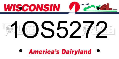 1OS5272 Wisconsin License Plate