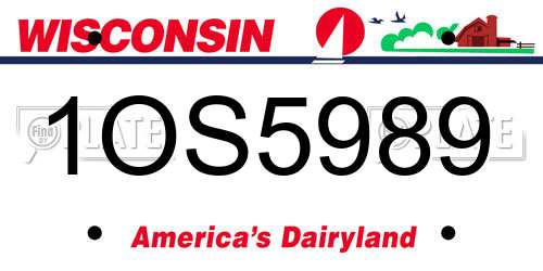 1OS5989 Wisconsin License Plate