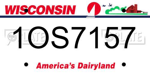 1OS7157 Wisconsin License Plate