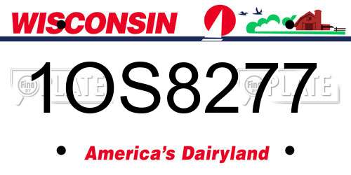 1OS8277 Wisconsin License Plate