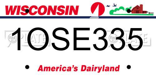 1OSE335 Wisconsin License Plate