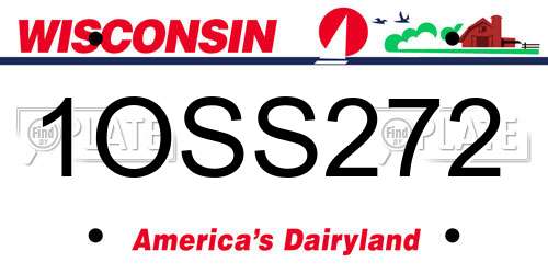 1OSS272 Wisconsin License Plate