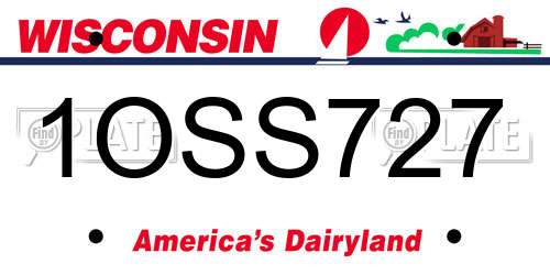 1OSS727 Wisconsin License Plate