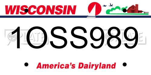 1OSS989 Wisconsin License Plate