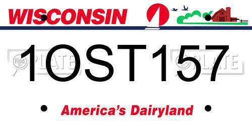 1OST157 Wisconsin License Plate