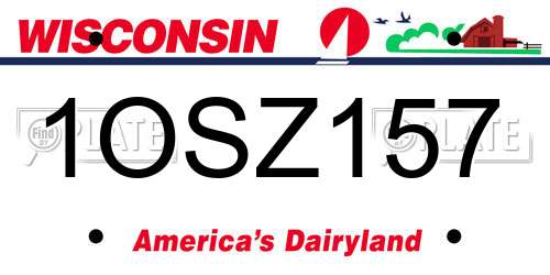 1OSZ157 Wisconsin License Plate