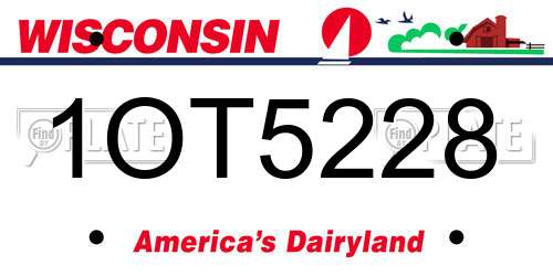 1OT5228 Wisconsin License Plate