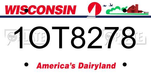1OT8278 Wisconsin License Plate