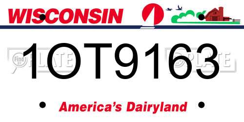 1OT9163 Wisconsin License Plate