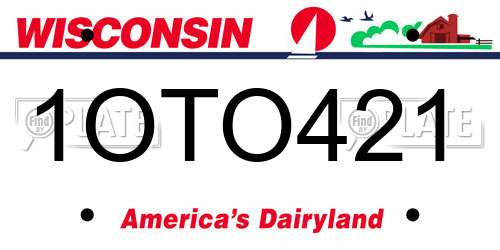 1OTO421 Wisconsin License Plate
