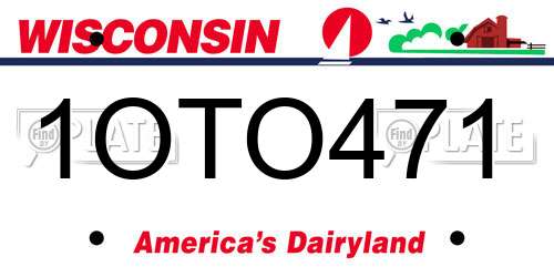 1OTO471 Wisconsin License Plate