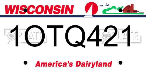 1OTQ421 Wisconsin License Plate