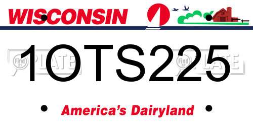 1OTS225 Wisconsin License Plate
