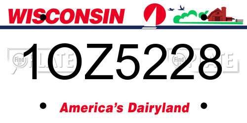 1OZ5228 Wisconsin License Plate