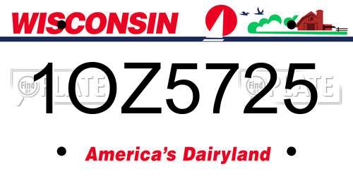 1OZ5725 Wisconsin License Plate