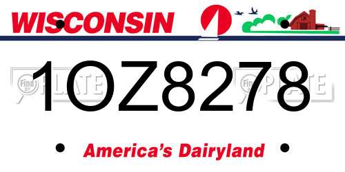 1OZ8278 Wisconsin License Plate