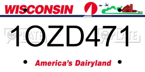 1OZD471 Wisconsin License Plate